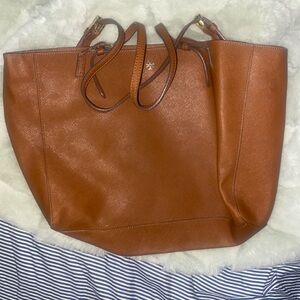 Tory Burch hand bag, tote size, camel color leather